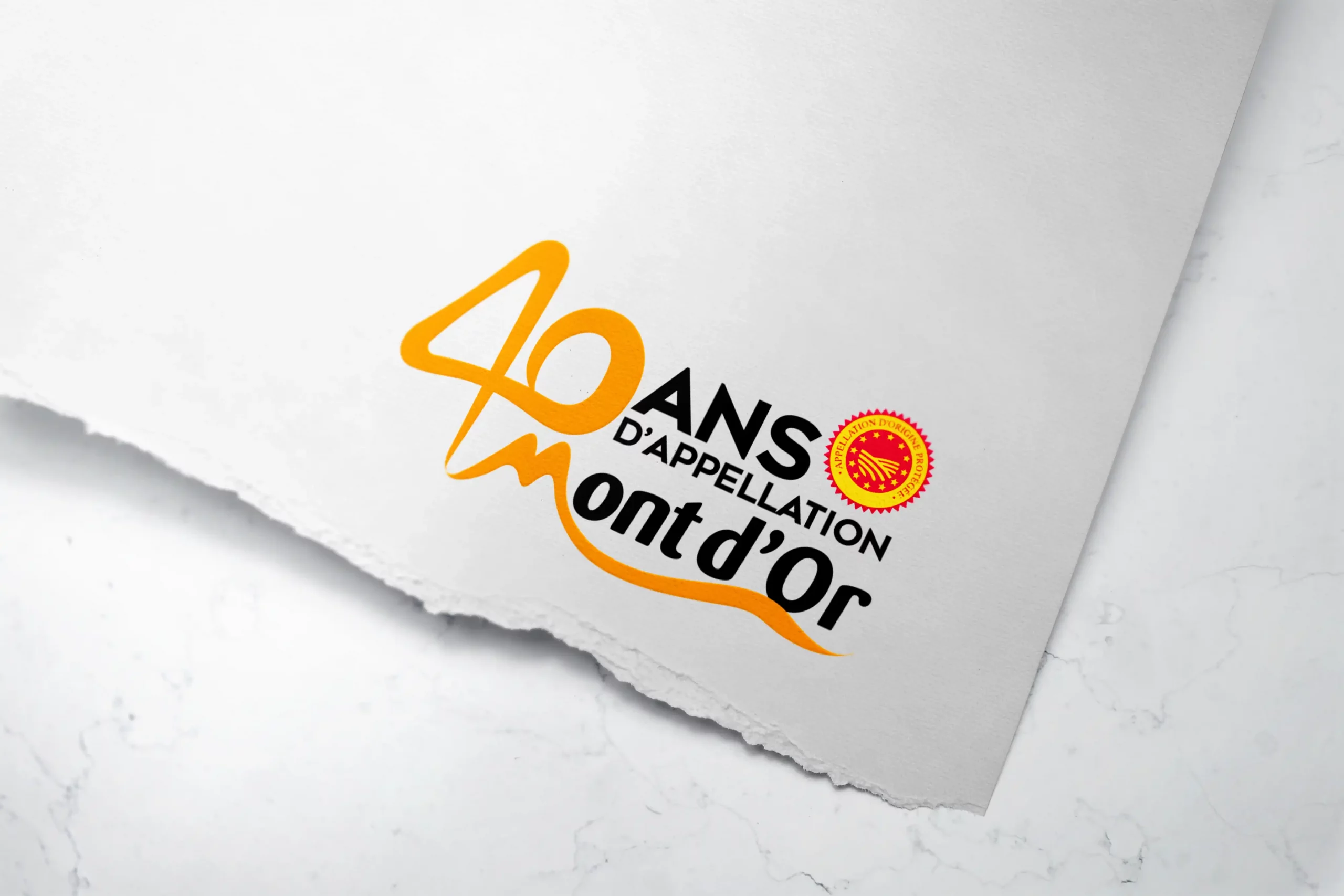 Logo spécial 40 ans d'appellation d'origine protégée pour le Mont d'Or